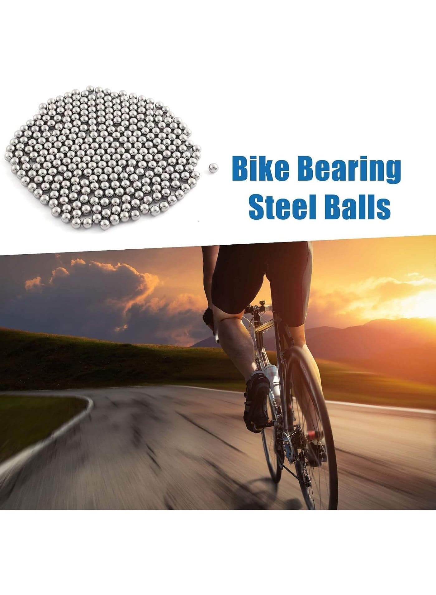 Steel Bicycle Wheel Bearings | Solid Metal Bearing Balls Without Holes (144 Pieces) (4.763mm) Bike Screws (4)