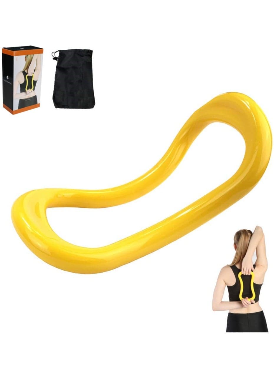 PVC Yoga Pilates Ring Multi-Function Training Circle with Carry Bag, Yellow