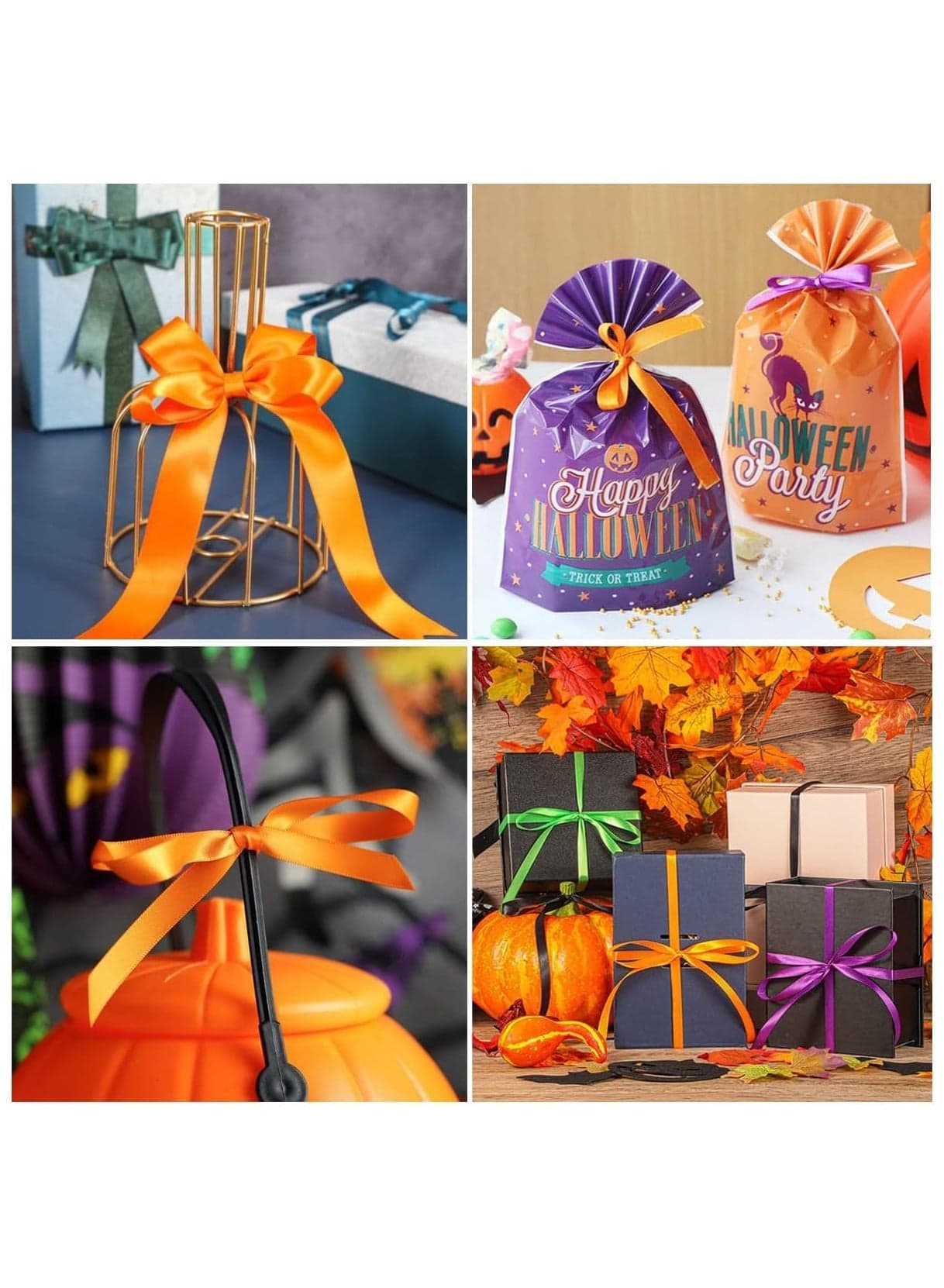 Orange Satin Ribbon, Solid Color Polyester Fabric Ribbon for Gift Wrapping, Crafts, Bows Making, Wreaths, Sewing Projects, Baby Showers and Wedding Party Decoration Gift Wrap Ribbons (٣)