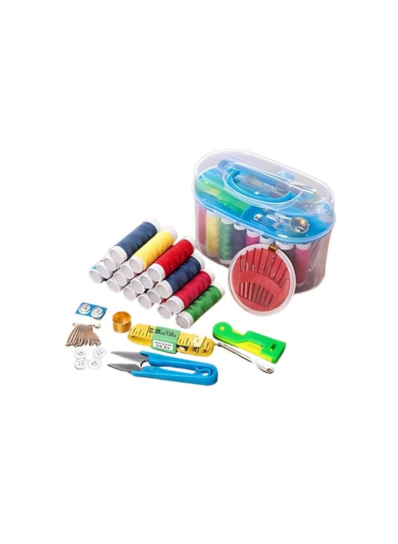 Portable Mini Travel Sewing Box With Needle Threads Sewing Kits Multicolour Design may vary. Manual Sewing Machines (٣)