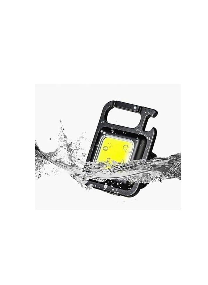 800 Lumen LED Keychain, Rechargeable Keychain, Mini Flashlight 4 Light Modes, Portable Pocket Light with Folding Bottle Opener Bracket and Magnetic Base for Hunting, Camping, Hiking Porch & Patio Lights (5)