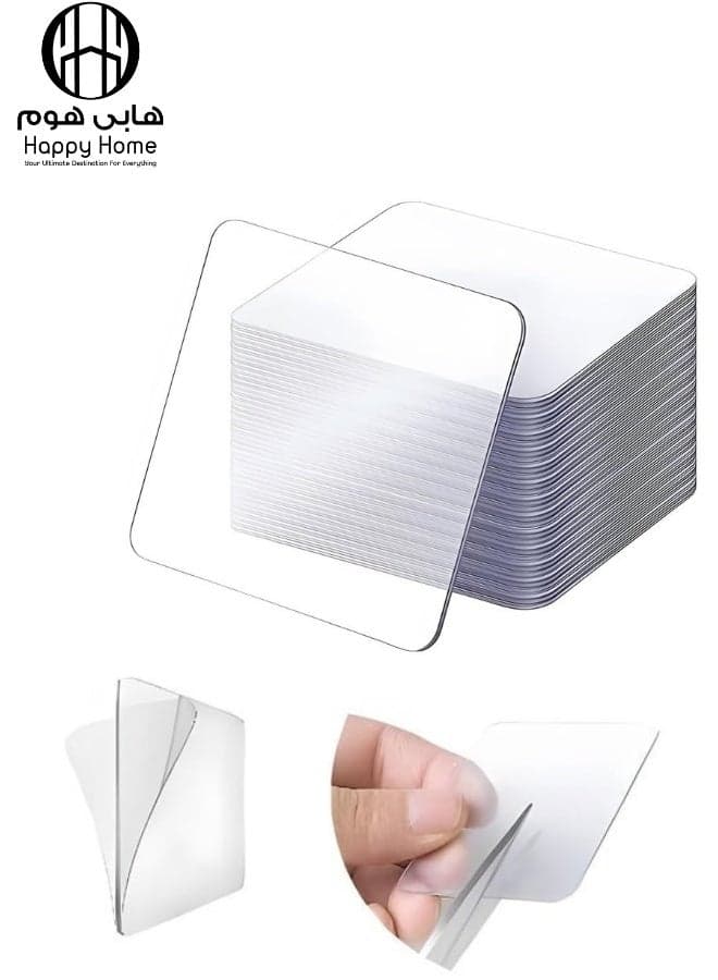 10PCS Clear Double-Sided Nano Adhesive Pads 6 × 6 cm – Heavy Duty Waterproof Mounting Stickers for Mirrors, Picture Frames, Wall Hooks, Decorations, Cable Organizers, Storage Holders, Bathroom & Kitchen Accessories, DIY Crafts, Home, Office, Car & School No Drill Mounting Solution Mounting Tape