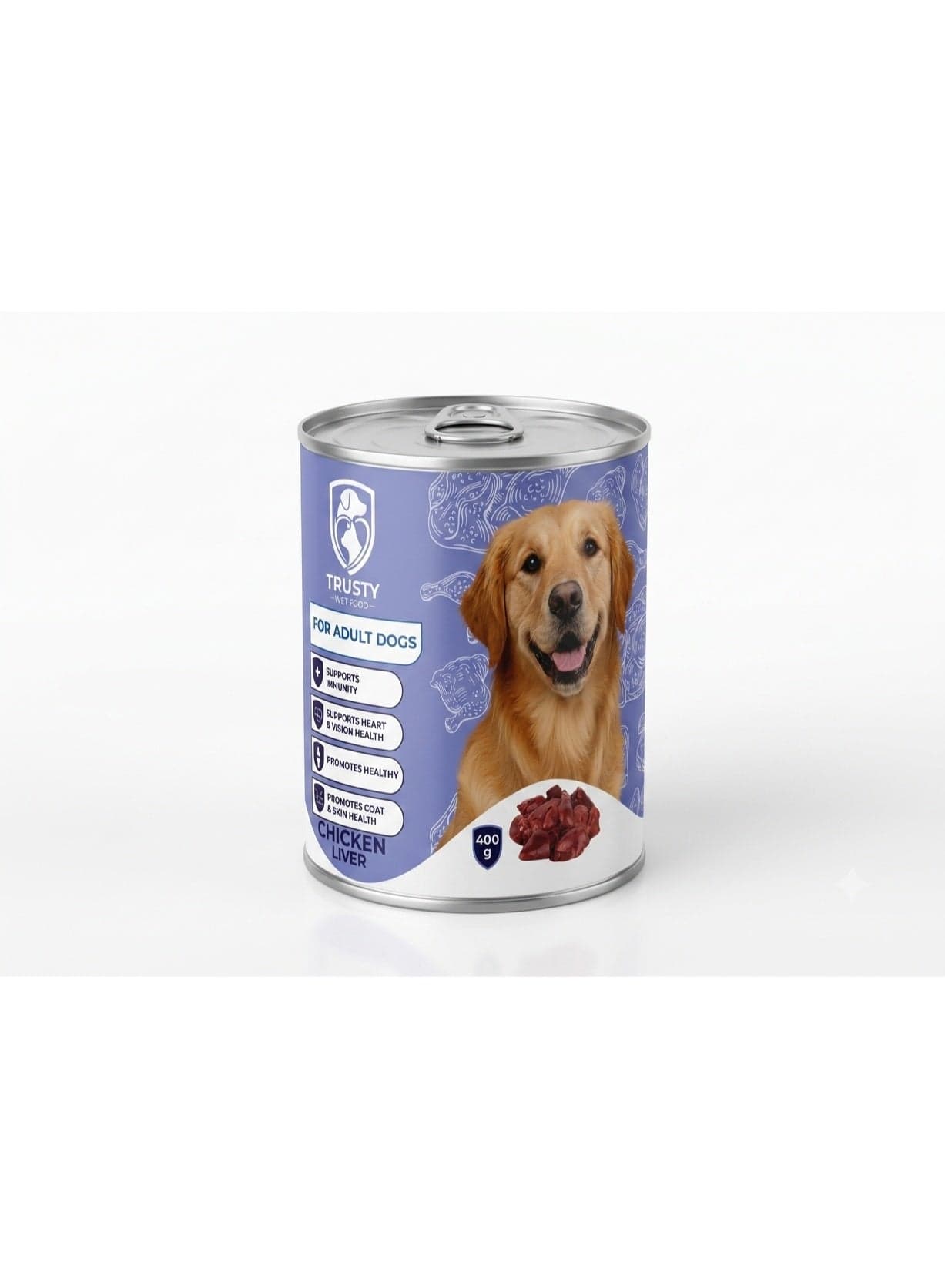 Trusty Can | Natural Chicken Liver Wet Food for Adult Dogs 400g (Iron-Rich & Blood Vitality Boost) Dog Wet & Canned Food