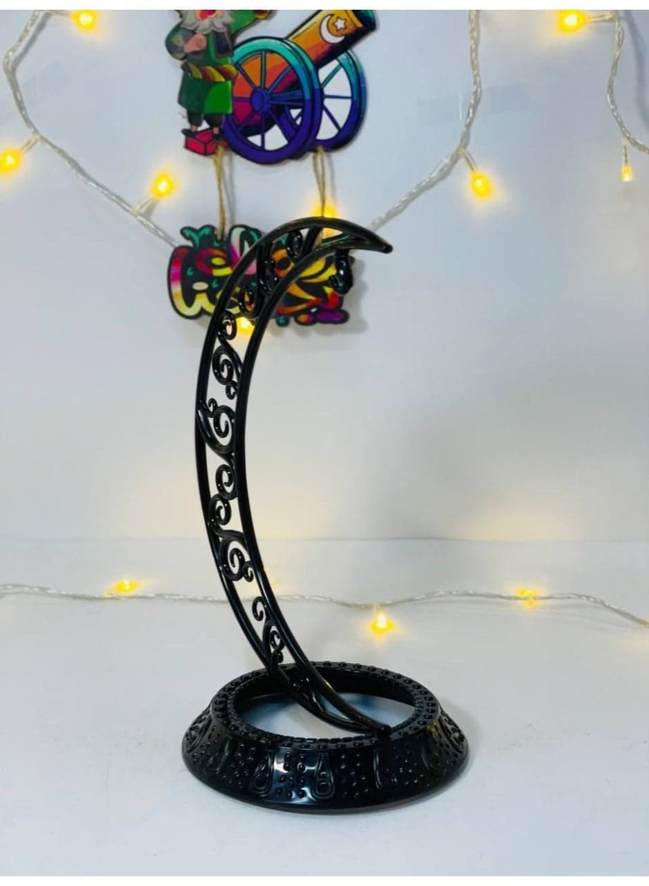 Ramadan hanging stand for hanging a lantern. Black color. Very clean plastic material. Size: 25 cm Home Decor Ornaments (٢)