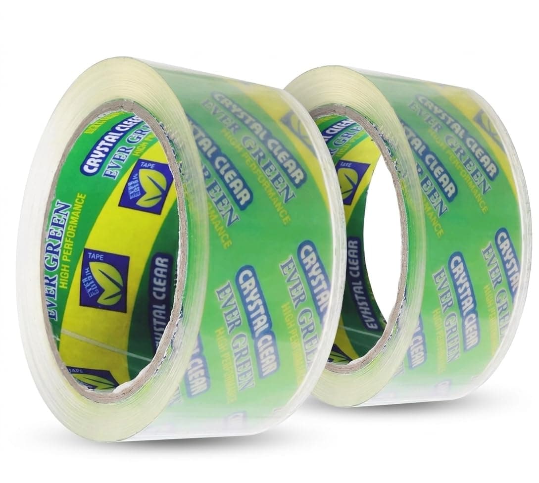 2 Rolls Clear Wide Tape - 200 Meters for Sealing, Packing and Transporting Goods Packaging Tape