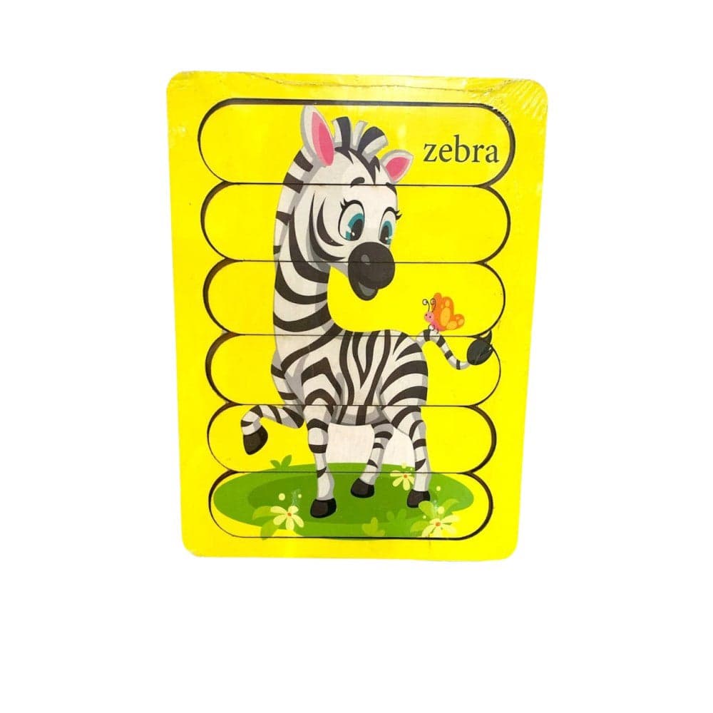 Strip Puzzle Zebra Shape, Multicolor - R7-3-H Pegged Puzzles