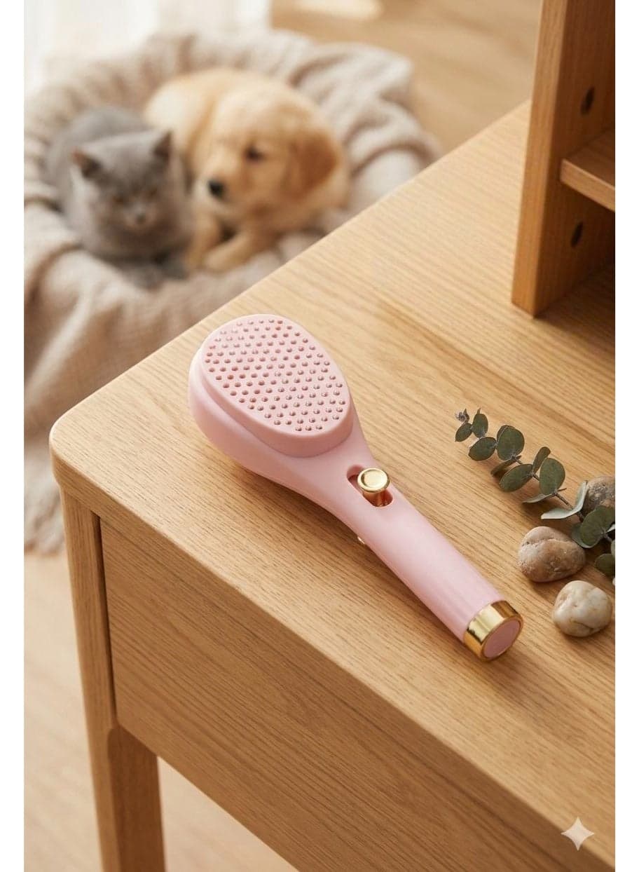 A hair brush and comb with buttons for cleaning the brush Hair Straightening Brushes (٢)