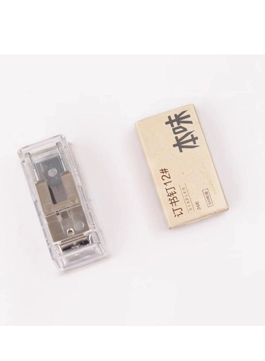 M&G Chenguang Mini Transparent Stapler with 24/6 Staples Box Set - No:ABS916AX Manual Staplers (٤)