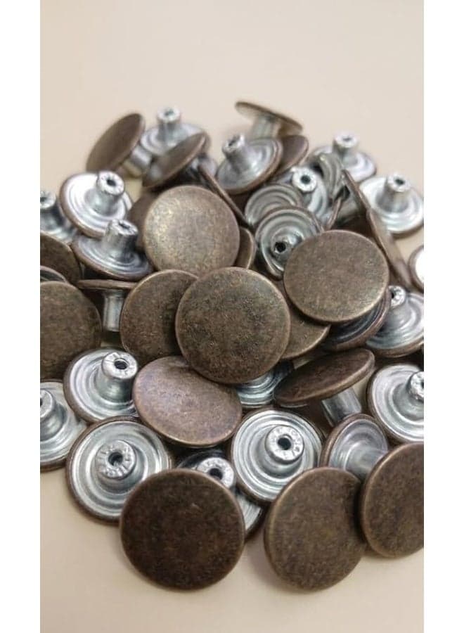 Metal Jeans Buttons Replacement 17mm Adjustable Metal Buttons Brass Color (10 Pcs)