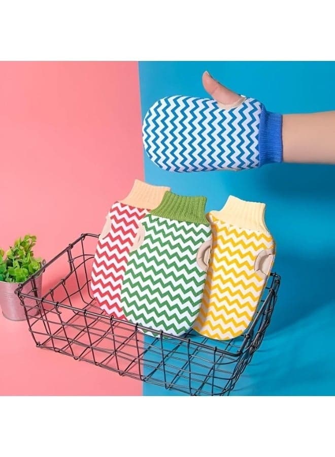 Exfoliating gloves for silky-smooth skin: Professional bath loofah for dead skin removal and cell renewal - gives you a spa experience at home for deep exfoliation, stimulated circulation, and a bright, healthy-looking complexion. (٣)