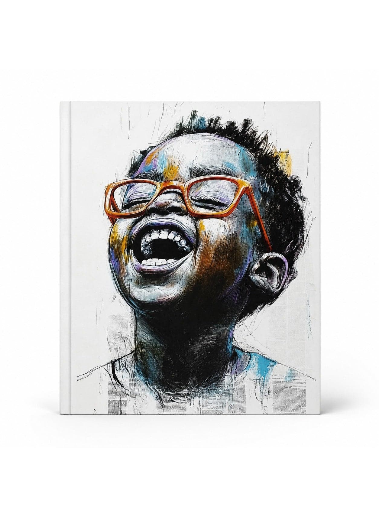 Extra Line Stapled Squared University Notebook, 60 Sheets, Laughing Boy Design, Bristol Coated Cover, A4