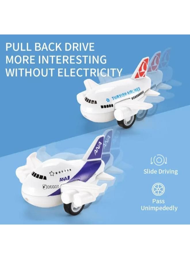 Pull Back Passenger Plane Toys for Kids Radio & Remote Control (٢)
