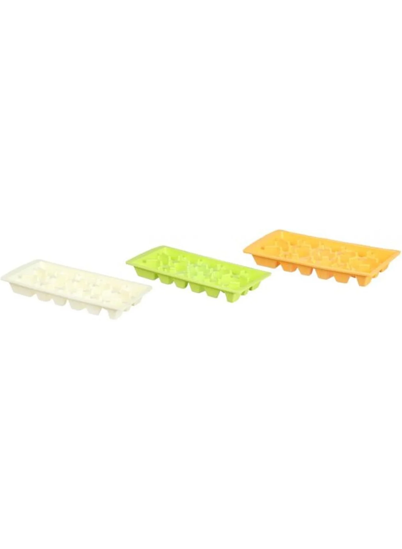 Lamset Plast Plastic Ice Cube Set, 3 Pieces - Multicolor Ice Cube Trays