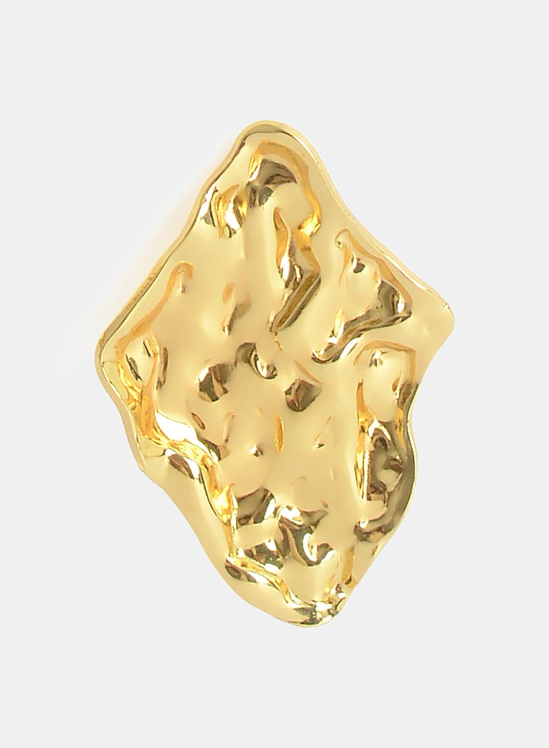 Large Ali Earrings With A Hammered Geometric Design And Screw-In Studs - Earrings Adorned With Raised Patterns And Irregular Edges (2)