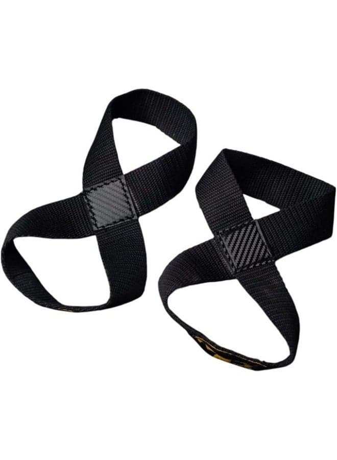 MD Stay Fit Figure 8 Weight Lifting Straps with Wrist Protection Pad, for Gym Weightlifting color black (٣)