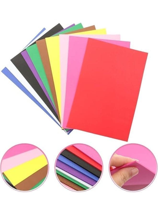 Multicolour Non-Adhesive EVA Craft Foam Sheets, 2mm Thick, 10-Pack