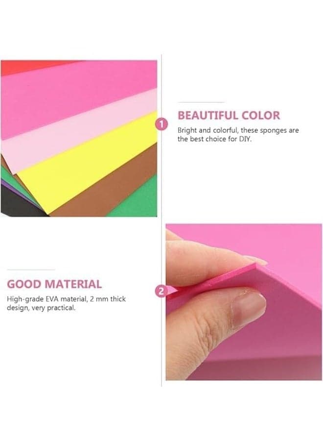 Multicolour Non-Adhesive EVA Craft Foam Sheets, 2mm Thick, 10-Pack (2)