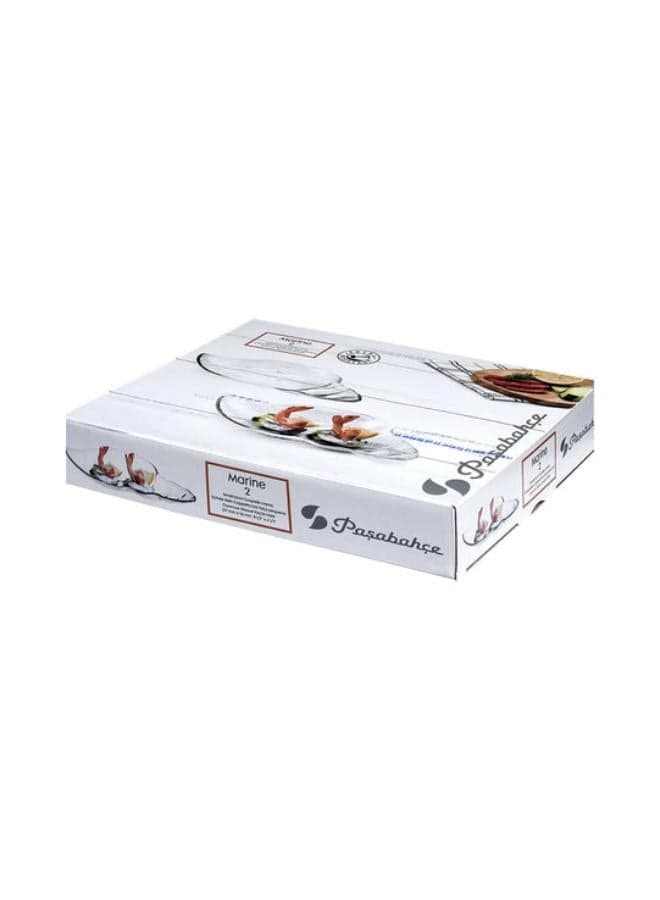 Pack Of 2 Marine Shell Serving Plates 21.7*11.6 cm-Clear clear 2.17*11.6cm (3)