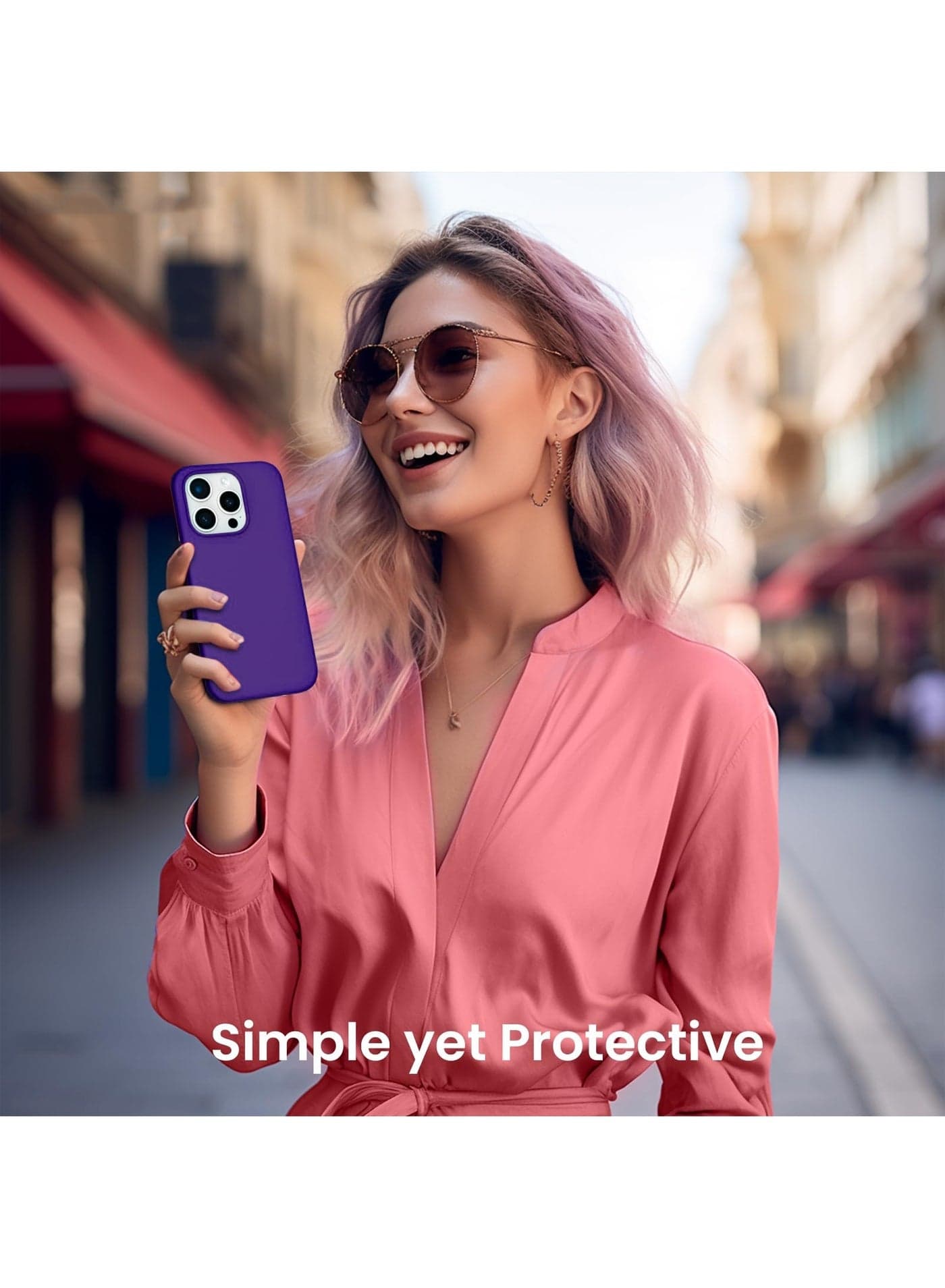 Compatible with iPhone 12/12 Pro Case 6.1 Inch Slim Liquid Silicone 4 Layers Soft Gel Rubber Shockproof Protective Phone Case with Anti Scratch Microfiber Lining (Purple) (٢)