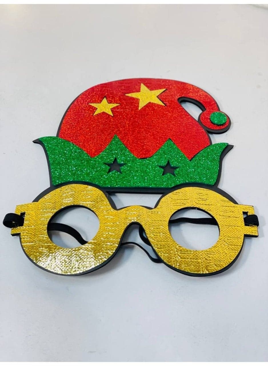 Christmas glasses, Christmas foam glasses, hat shape, plastic, size: 19*22 cm Home Decor Ornaments (٣)