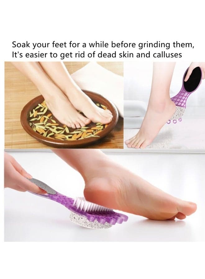 4-in-1 Multifunctional Foot File for Removing Dead Skin and Calluses, Pumice Stone Foot Exfoliating Brush, Double-Sided Foot Cleaning Brush Buffer Stones (٥)