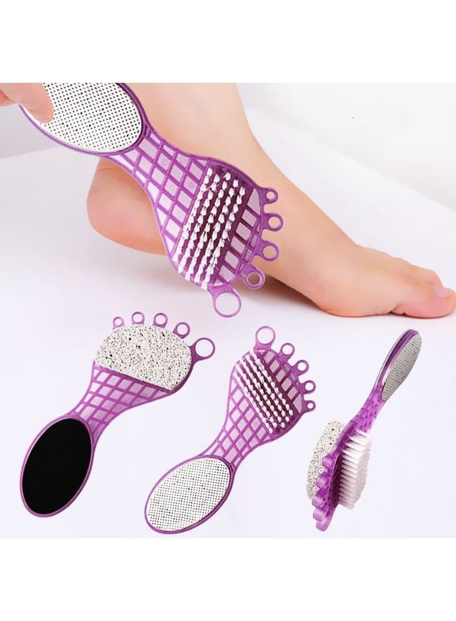 4-in-1 Multifunctional Foot File for Removing Dead Skin and Calluses, Pumice Stone Foot Exfoliating Brush, Double-Sided Foot Cleaning Brush Buffer Stones (٧)