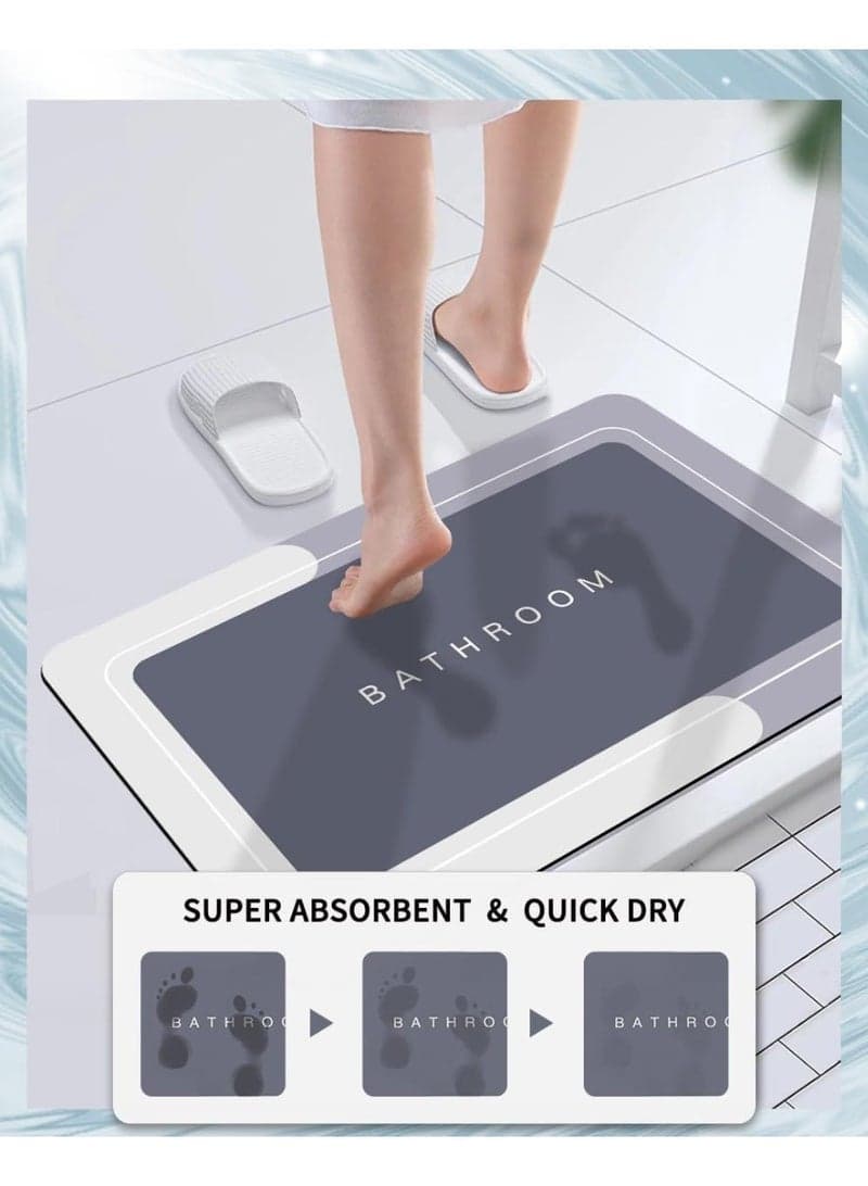 Luxury non-slip bathroom mat, multi-layered with superior water absorption and a rubberized surface. Bathroom mat suitable for bathroom and kitchen floors. Comes in (multiple colors randomly). Bath Mats & Rugs (٧)