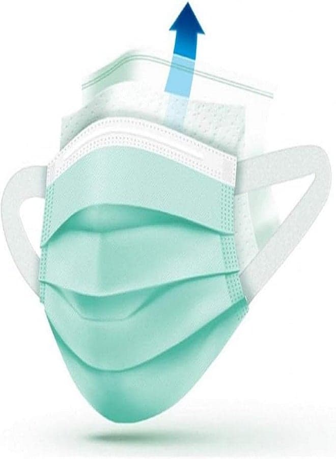 3-Ply Surgical Face Mask Blue Color – Pack of 10 Pieces with Soft Elastic Ear Loops Medical Masks