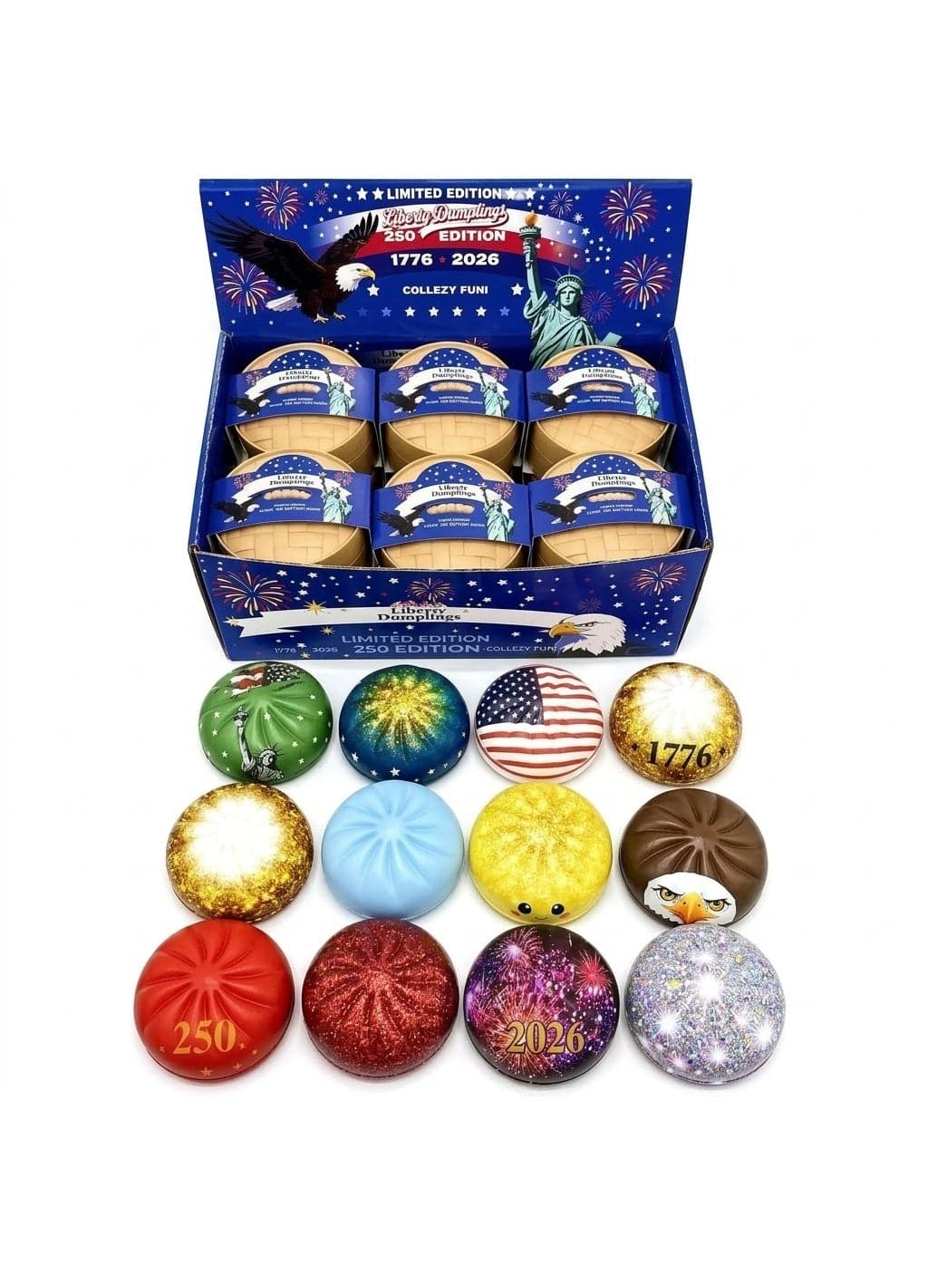 Squishy Bun Fidget Toy Mystery Rainbow Bun Sugar Edition for Kids +3 Years