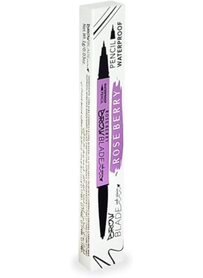 ROSE BERRY Brow Blade Ink Stain – Waterproof Double-Ended Brow Pencil & Microblade Pen for Defined Brows – 1g (Dark Brown)