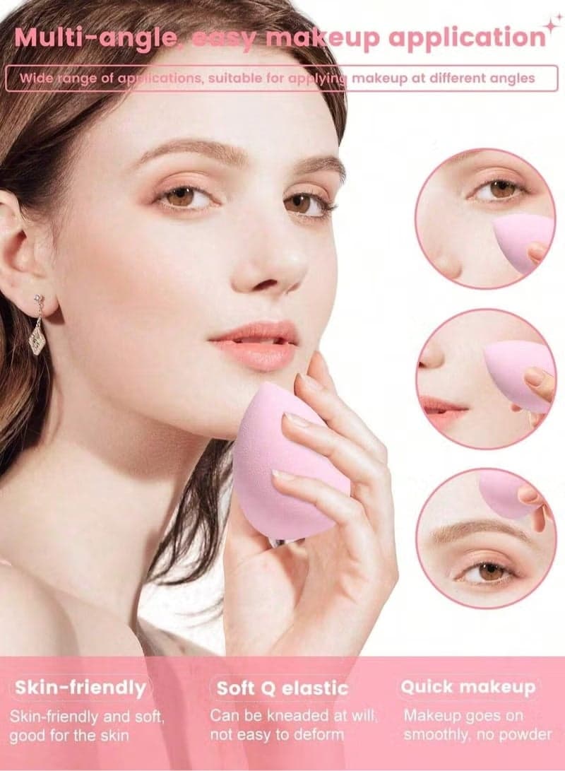 Makeup Sponge Set 6pcs – Velvet Powder Puff, Concealer Sponge & Beauty Blender (Multicolor) Make Up Sponges (٦)