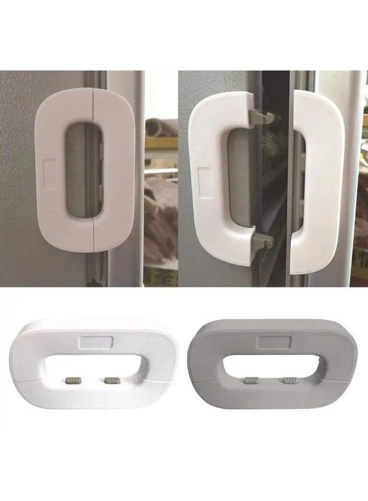 2Pcs - Multicolor Child Proof Refrigerator Lock Child Safety Lock Baby Safety Freezer Door Lock Anti Pinch Drawer Lock For Fridges, Cabinets, Drawers, Doors And More (Multi-Color) (٣)