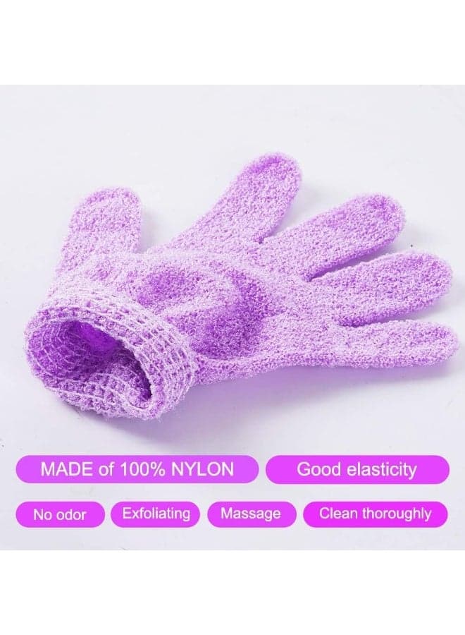 2 PCS Double-Sided Exfoliating Shower Gloves – Deep Cleansing Bath Gloves for Removing Dead Skin, Body Scrubber and Massage Mitt, Reusable Bathing Accessories for Men and Women, Multi-Color (٦)