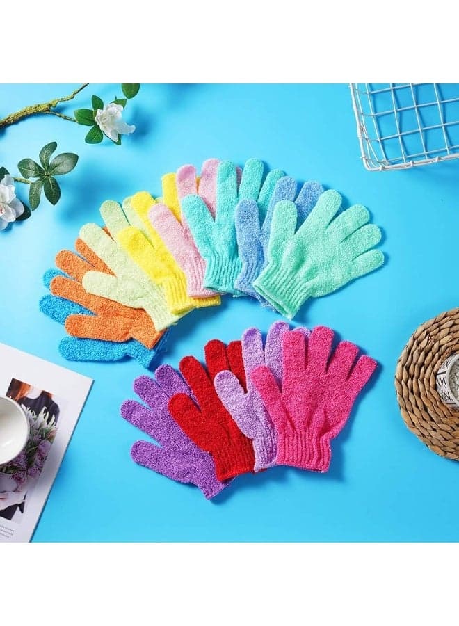 2 PCS Double-Sided Exfoliating Shower Gloves – Deep Cleansing Bath Gloves for Removing Dead Skin, Body Scrubber and Massage Mitt, Reusable Bathing Accessories for Men and Women, Multi-Color (٧)