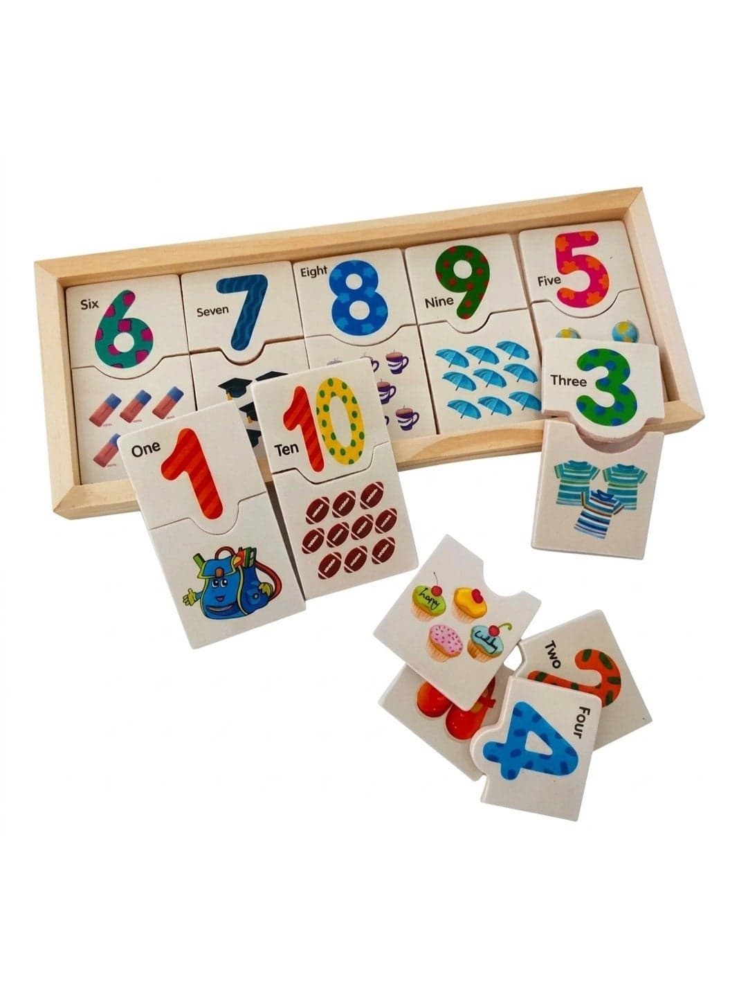 An Educational Wooden Puzzle Game for Numbers 1 Through 10 for Children Early Development Toys