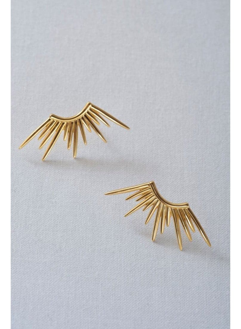 chains Stainless Steel Earrings 2023 Trend Delicate Half Circle Sun Design Fashion Gothic Stud Earrings For Women Jewelry Party Gifts Gold Collar Stainless Steel Embellished Women Fashion Jewelry Body Chains (4)