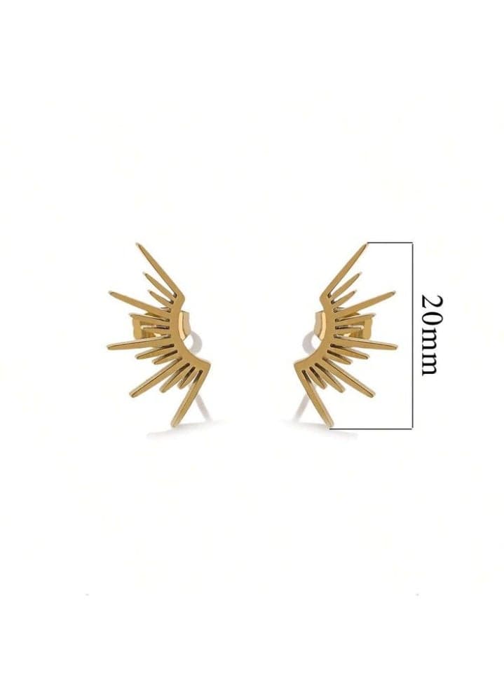 chains Stainless Steel Earrings 2023 Trend Delicate Half Circle Sun Design Fashion Gothic Stud Earrings For Women Jewelry Party Gifts Gold Collar Stainless Steel Embellished Women Fashion Jewelry Body Chains (5)