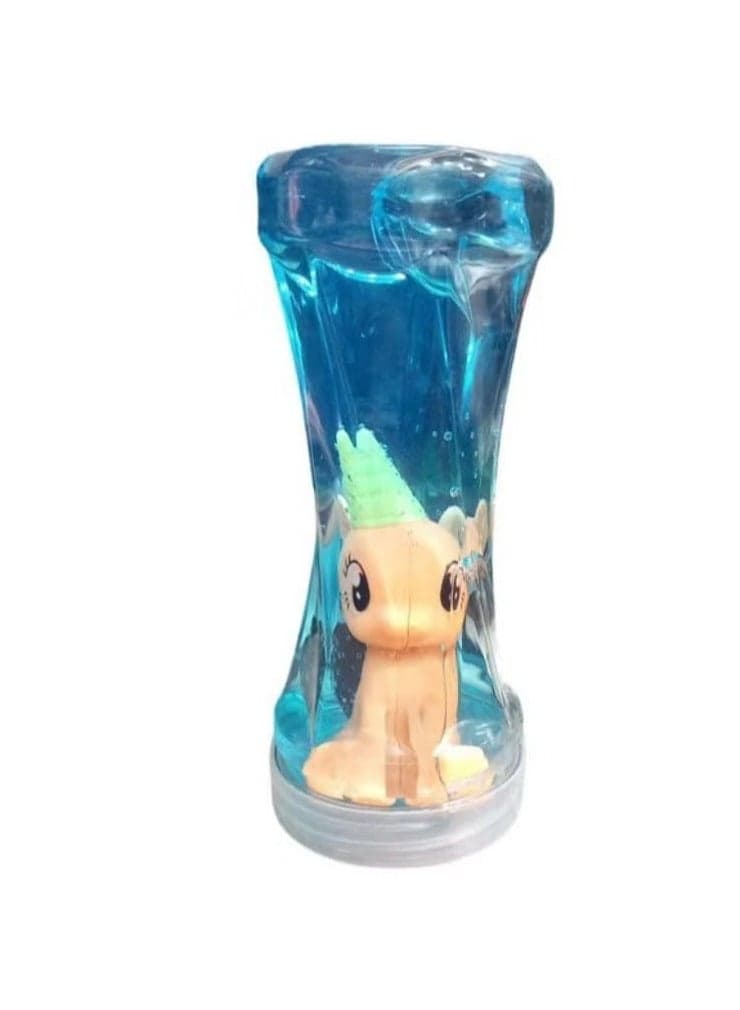 Crystal Slime Bottle with Unicorn Figure (Blue) Slime & Putty Toys