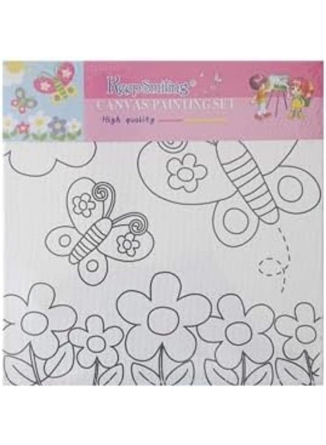 Keep Smiling Canvas Drawing Board Butterfly 20x20 cm - Multi Color