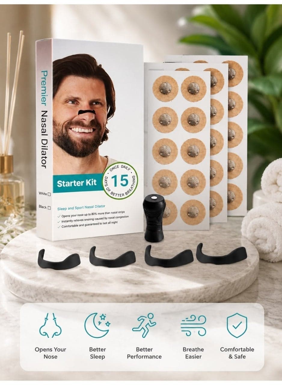 15-Piece Reusable Silicone Nasal Dilator Set – 4 Sizes with Nasal Strips for Comfortable Nighttime Wear Anti Snore Nasal Strips (٢)