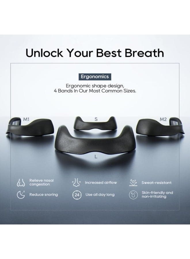 15-Piece Reusable Silicone Nasal Dilator Set – 4 Sizes with Nasal Strips for Comfortable Nighttime Wear Anti Snore Nasal Strips (٨)