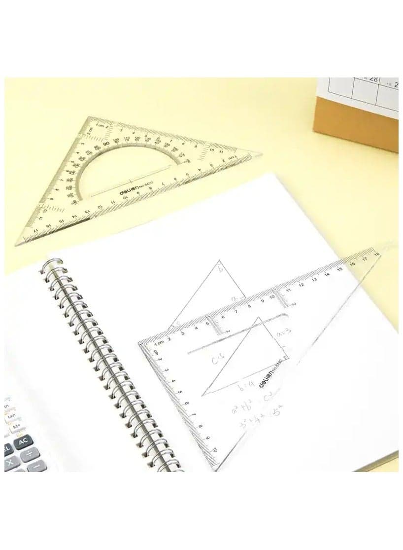 Deli-6420 Triangle Set,18cm in a practical set of 2pcs Math Materials (٣)