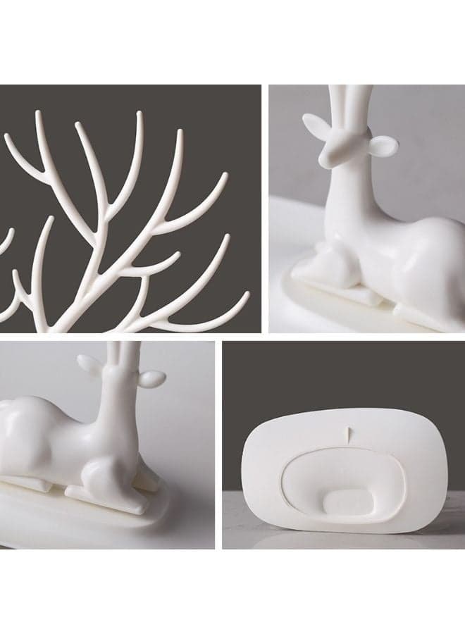 Tree Shape Jewelry Holder for Necklace Storage Plastic Jewelry Display Stand for Earrings Bracelets Necklaces Jewelry Display Tray - White Jewellery Organizers (٧)