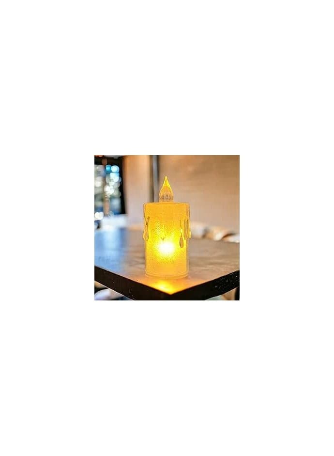 LED Decorative Candle – Battery Operated – Melted Wax Design – Warm Light Candle Lanterns (4)