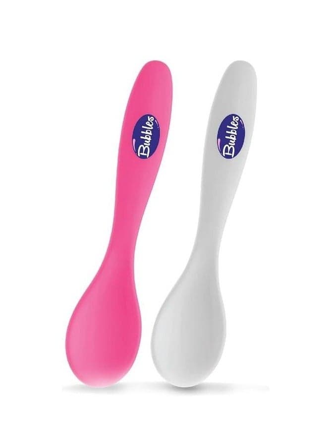 Feeding Spoon for Baby pack of 2 White & pink Forks, Knives & Spoons