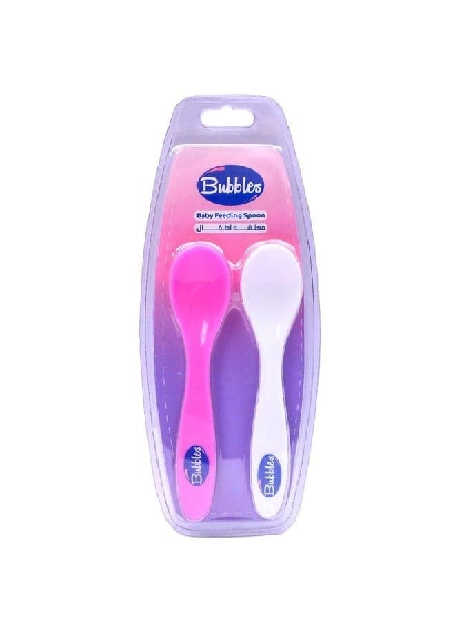 Feeding Spoon for Baby pack of 2 White & pink Forks, Knives & Spoons (٢)