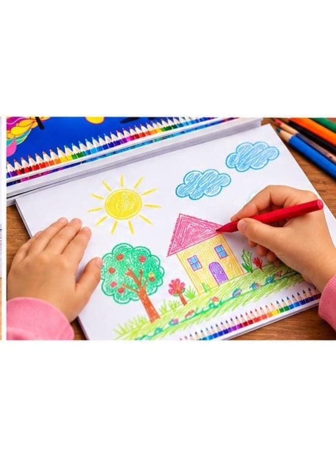 Drawing and coloring notebook for kids, size 16 × 24 cm – set of 10 pieces – assorted colors and shapes – white pages for drawing and coloring Drawing & Painting Supplies (٢)
