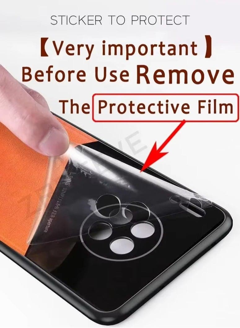 Case Compatible With Xiaomi Redmi A3, Cover Luxury Leather And Glass With Car Magnetic Holder Phone Cover Soft Frame Silicone - Black (4)