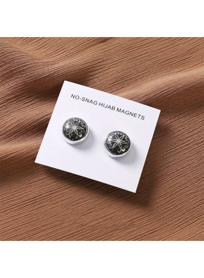 Set of two magnetic heart Hijab scarf women Turkish style pins Hijab Essentials