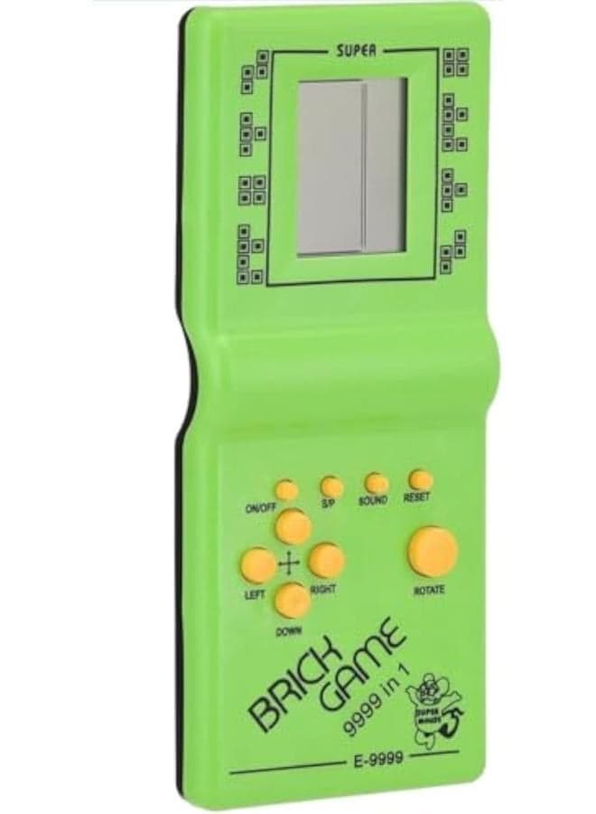 KIDSZONE Brick Game Console, Retro Handheld Game Console,Tank/Racing/Building Block Game,3.5-inch Large Screen,Built-in 23 Games (Green)